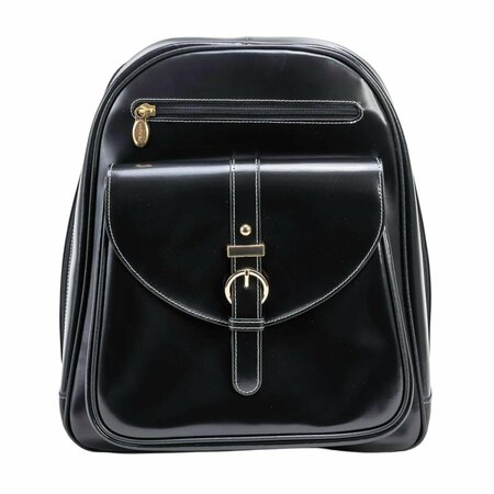 MCKLEINUSA McKlein  15 in. Moline Leather Business Laptop Tablet Backpack, Black 99665